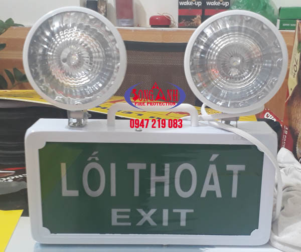 Mẫu đèn exit sự cố Lilang mã XF-ZFZD-E3WB với biểu tượng thoát hiểm