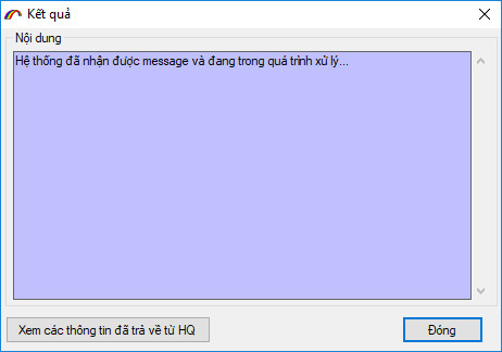 Thông báo tiếp nhận khai báo thành công từ Hải quan