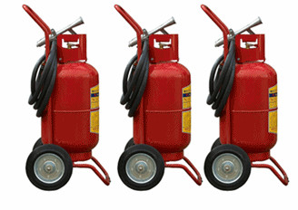 Bình chữa cháy xe đẩy 35kg MFZ35 màu đỏ, thiết kế vững chắc với bánh xe tiện lợi, sẵn sàng ứng phó sự cố cháy tại nhà xưởng, kho bãi Đồng Nai.
